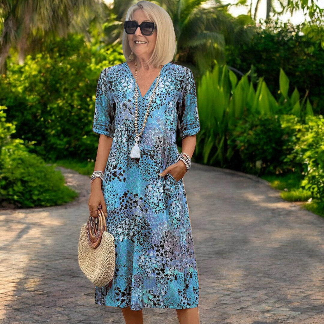 Elegant-Floral Midi Dress