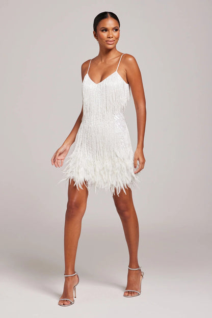 Chic Feather Mini Dress
