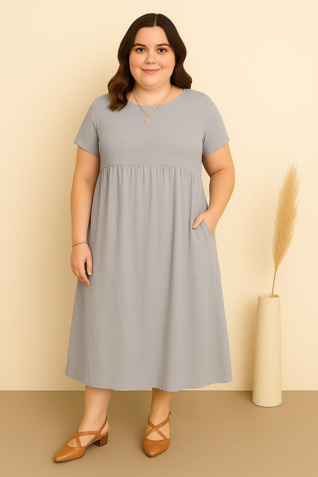 Soft-Green Comfort Dress