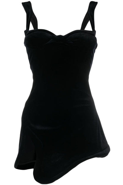 Velvet Asymmetric Day-to-Night Dress