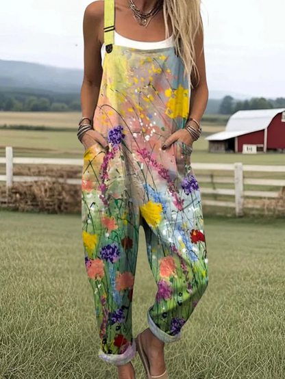 Airy Floral Vintage Jumpsuit