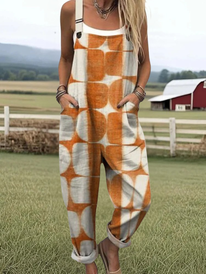 Artistic-Floral Comfort Jumpsuit