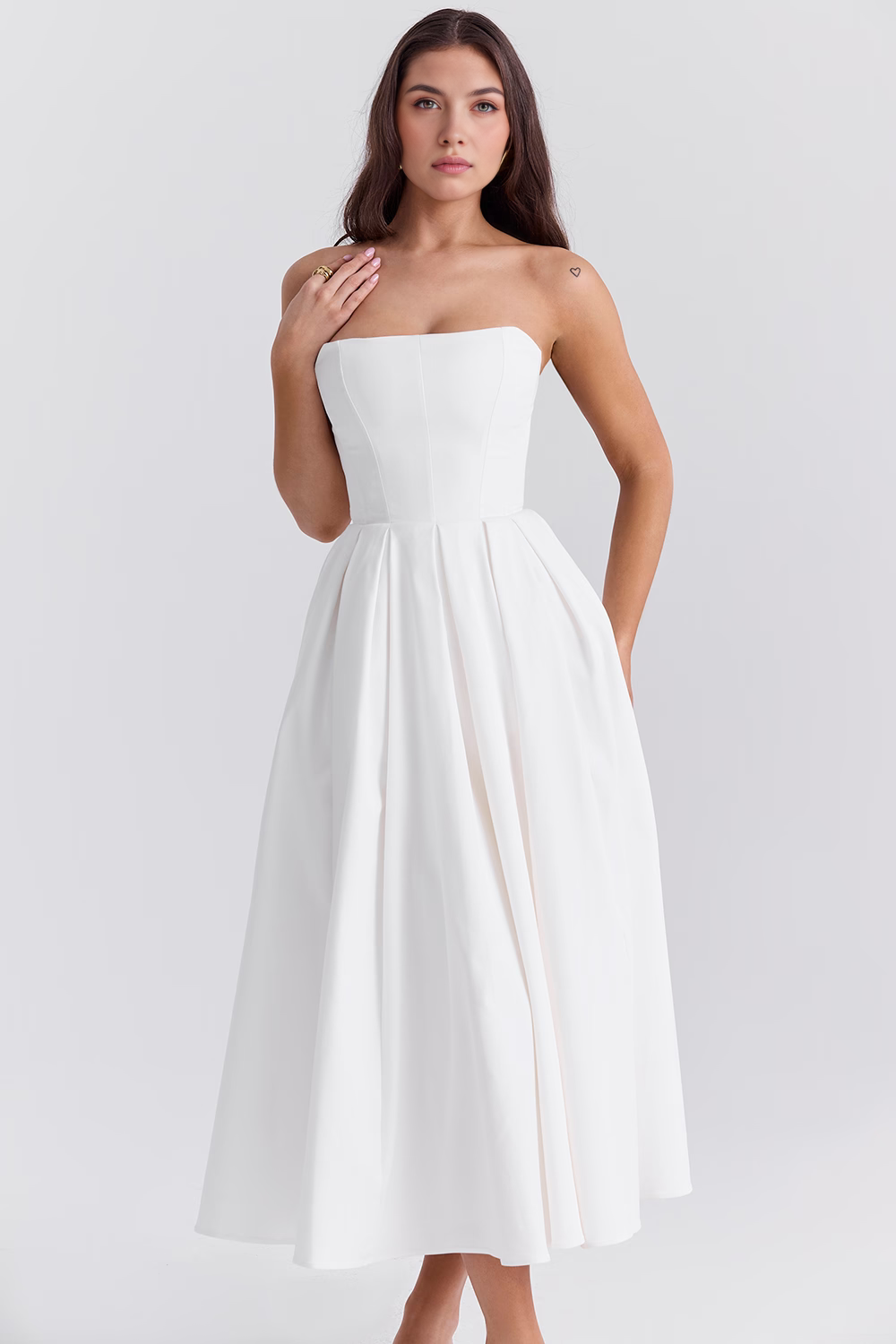Elegant Corseted Midi Dress