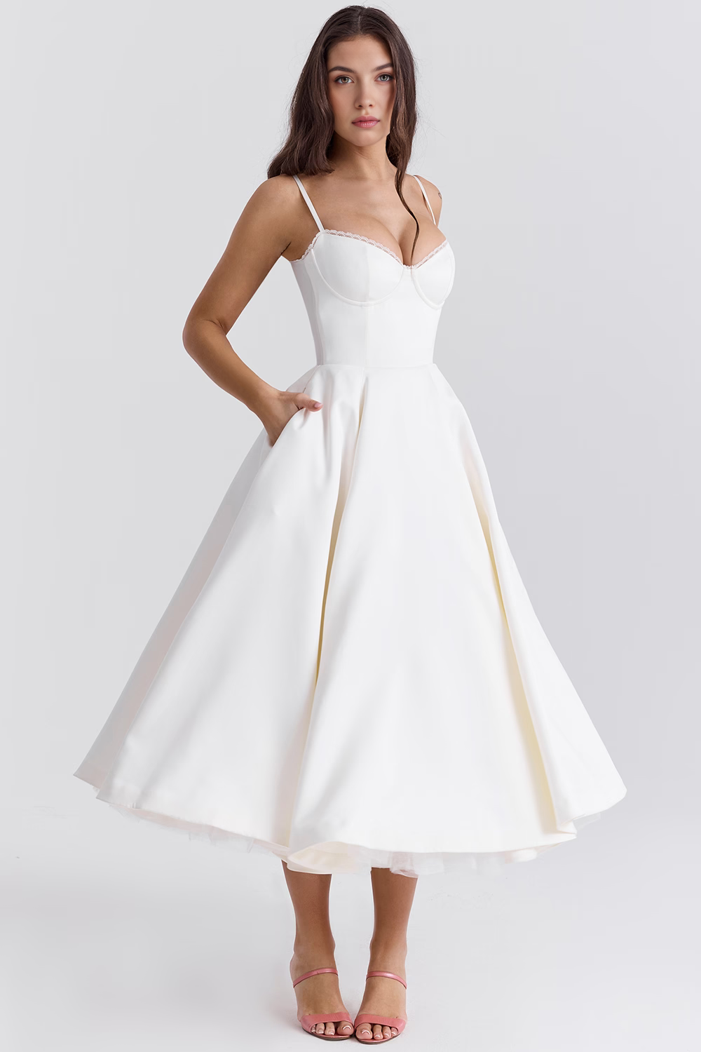 Elegant-Sculpting Midi Dress