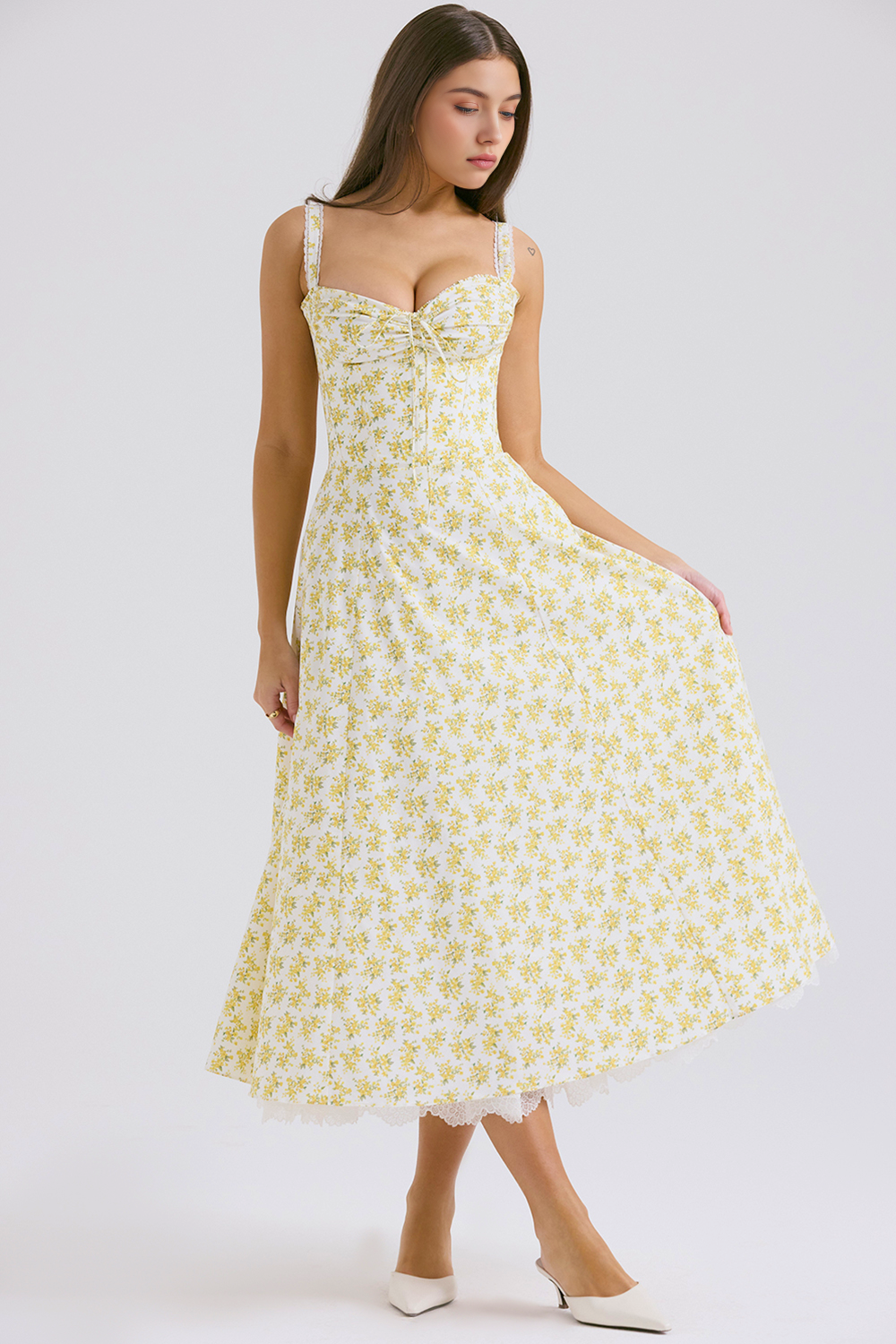 Floral Corset Midi Dress