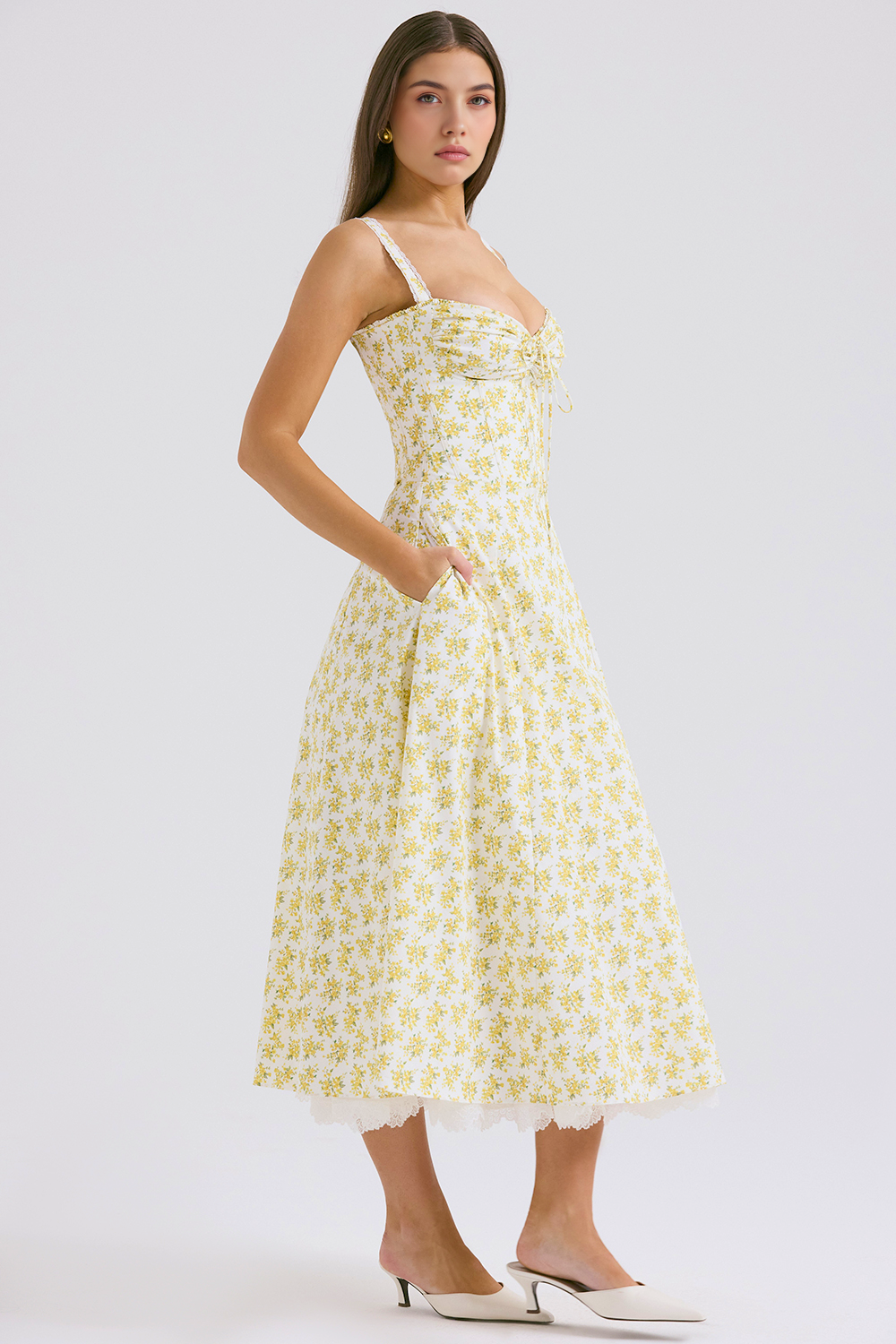 Floral Corset Midi Dress