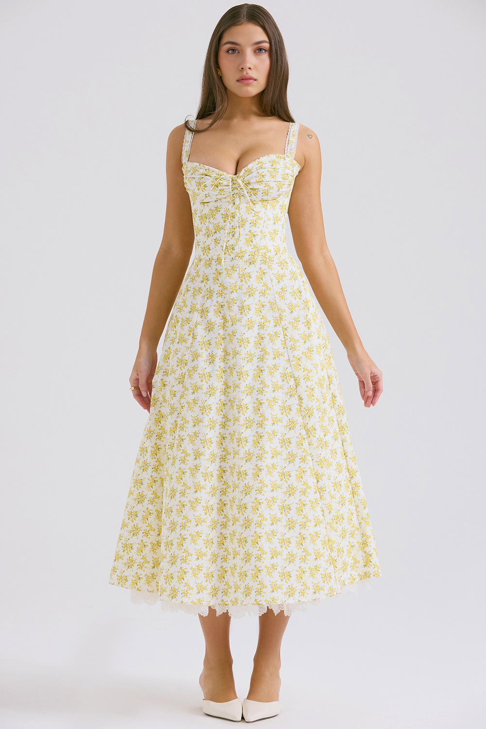Floral Corset Midi Dress