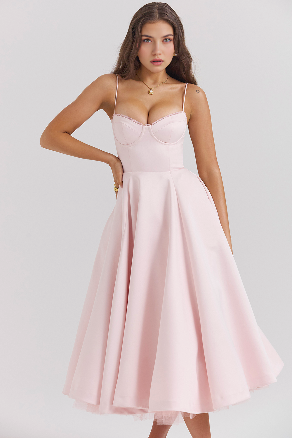 Elegant-Sculpting Midi Dress