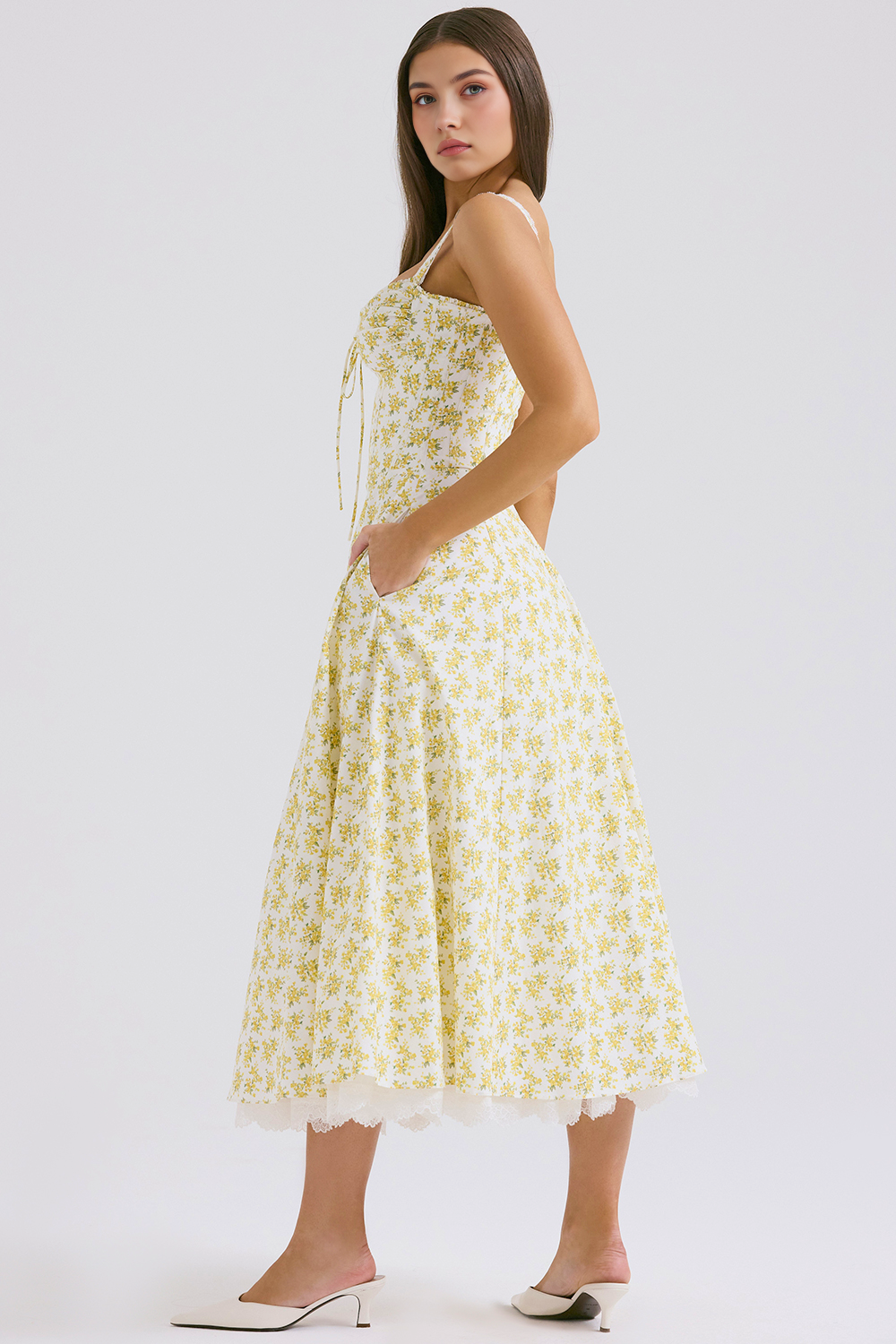 Floral Corset Midi Dress