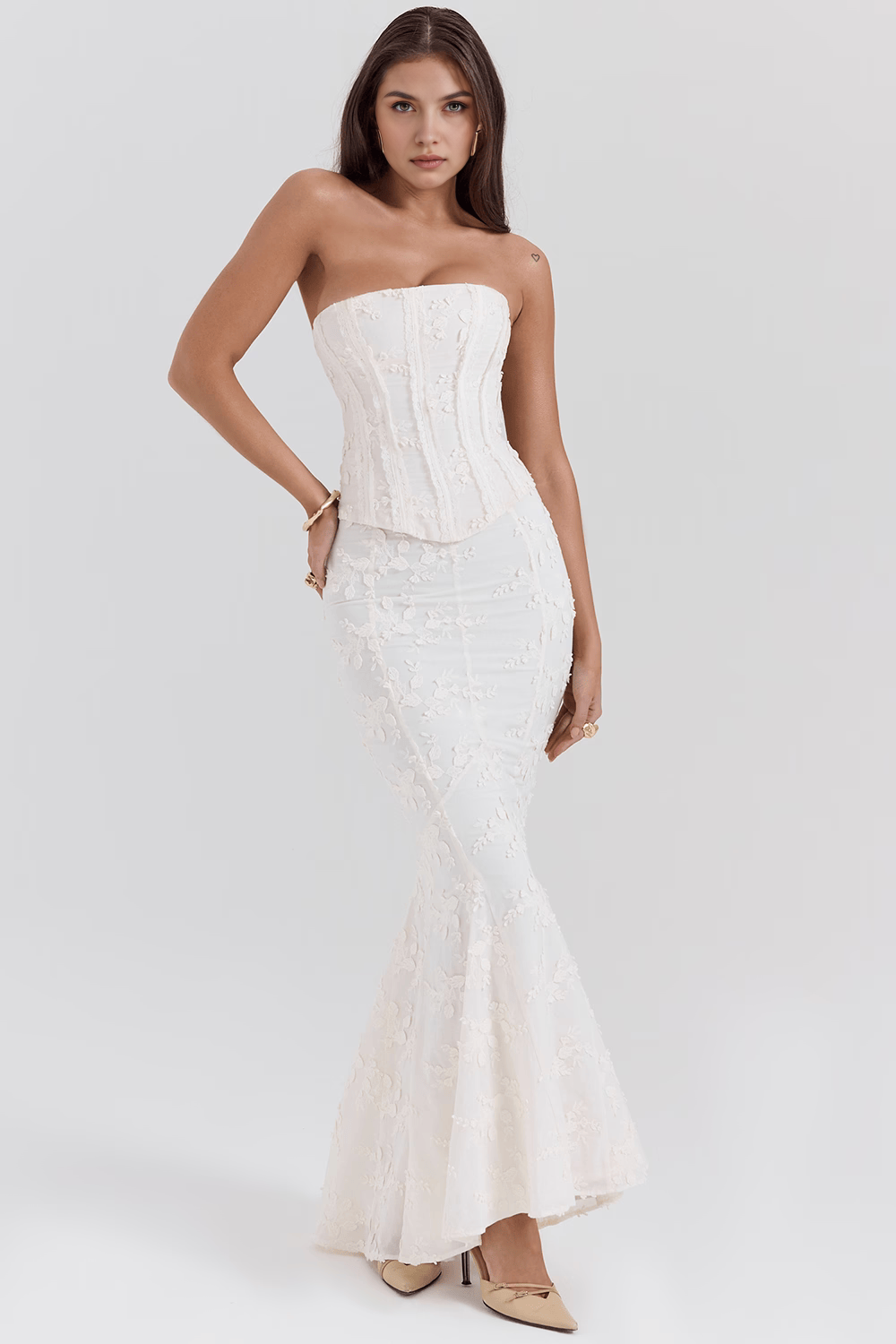 Radiant Bloom: Timeless Floral Gown