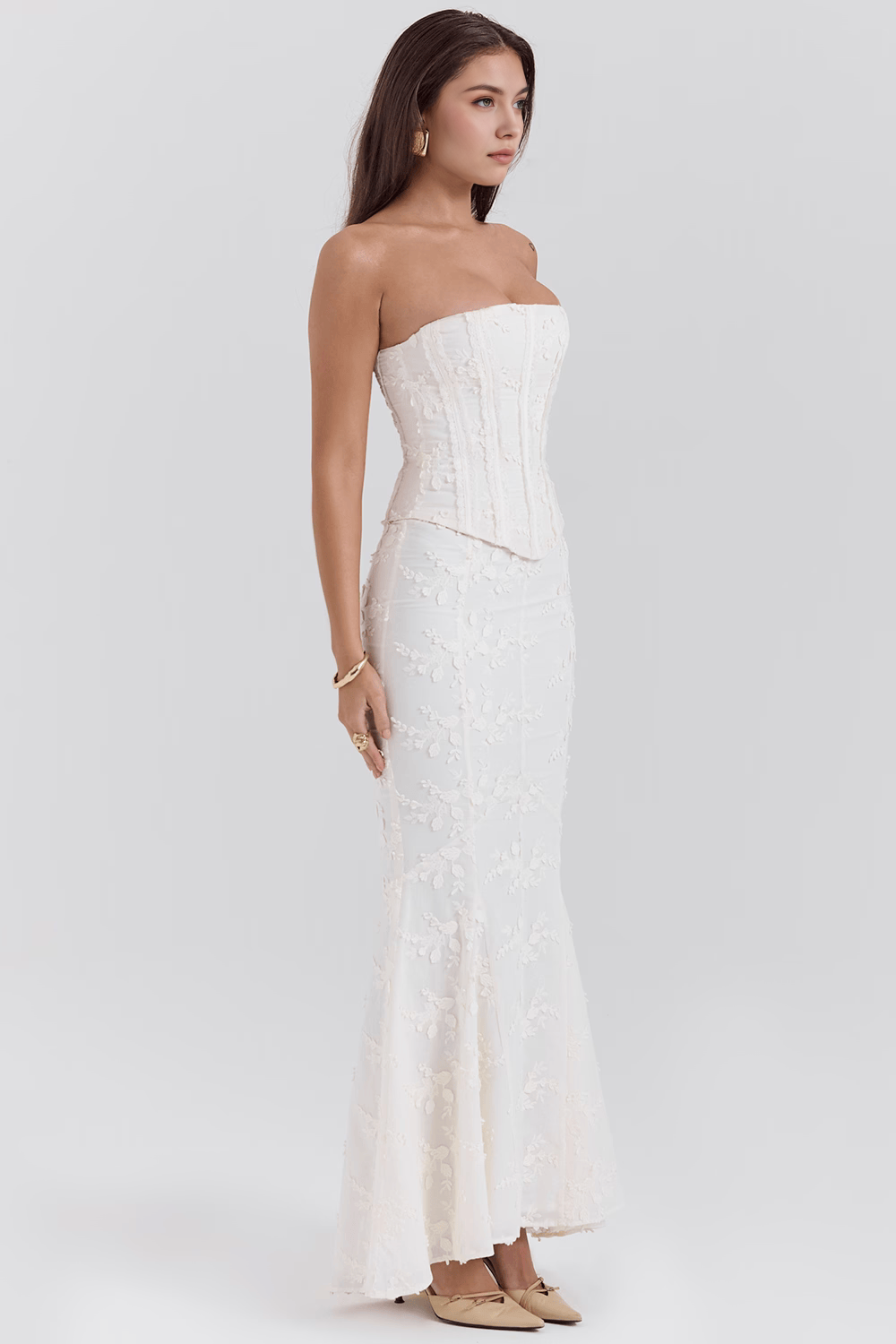 Radiant Bloom: Timeless Floral Gown