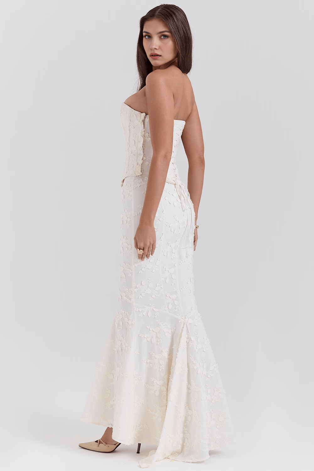 Radiant Bloom: Timeless Floral Gown