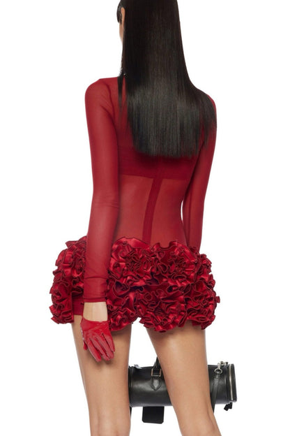 Day-to-Night Floral Mesh Dress