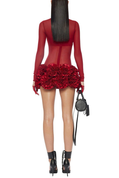 Day-to-Night Floral Mesh Dress