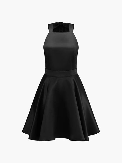 Elegant Satin Mini with Open Back