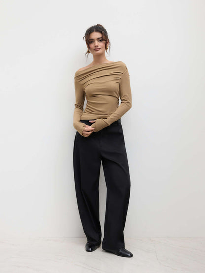 Flattering Asymmetrical Long Sleeve Top