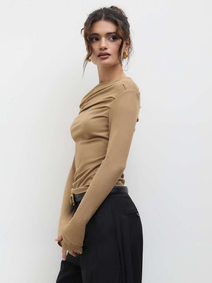 Flattering Asymmetrical Long Sleeve Top