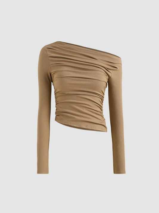 Flattering Asymmetrical Long Sleeve Top