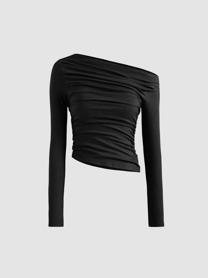 Flattering Asymmetrical Long Sleeve Top