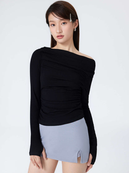 Flattering Asymmetrical Long Sleeve Top