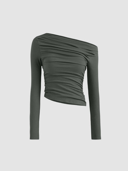 Flattering Asymmetrical Long Sleeve Top