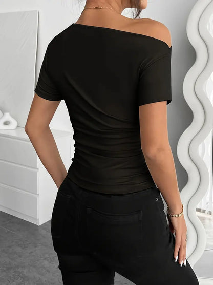 Fashion-Forward Irregular Pleat Top