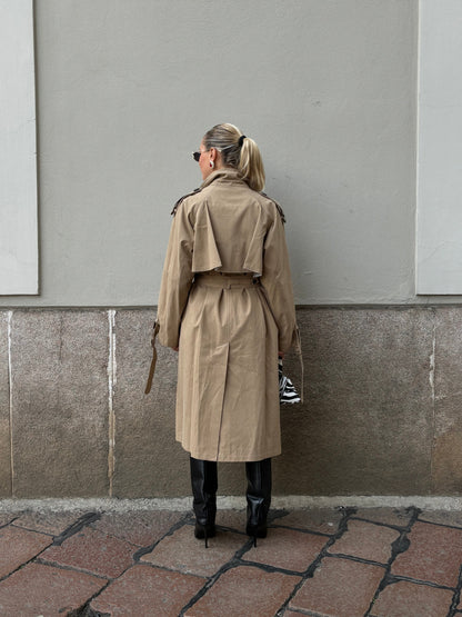 Figure-Flattering Beige Trench Coat