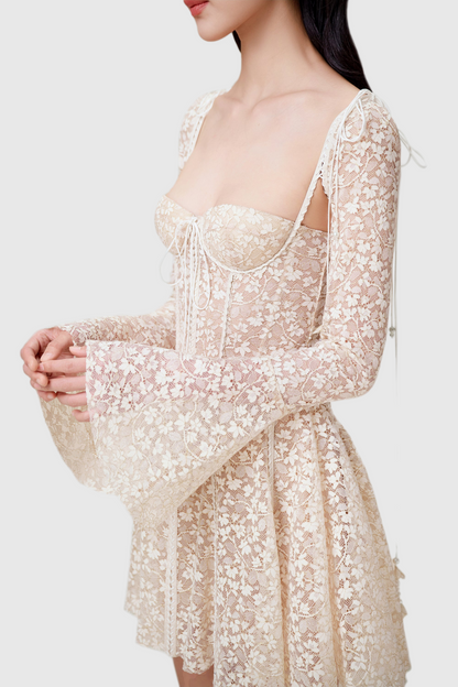 Curve-Enhancing Lace Mini Dress