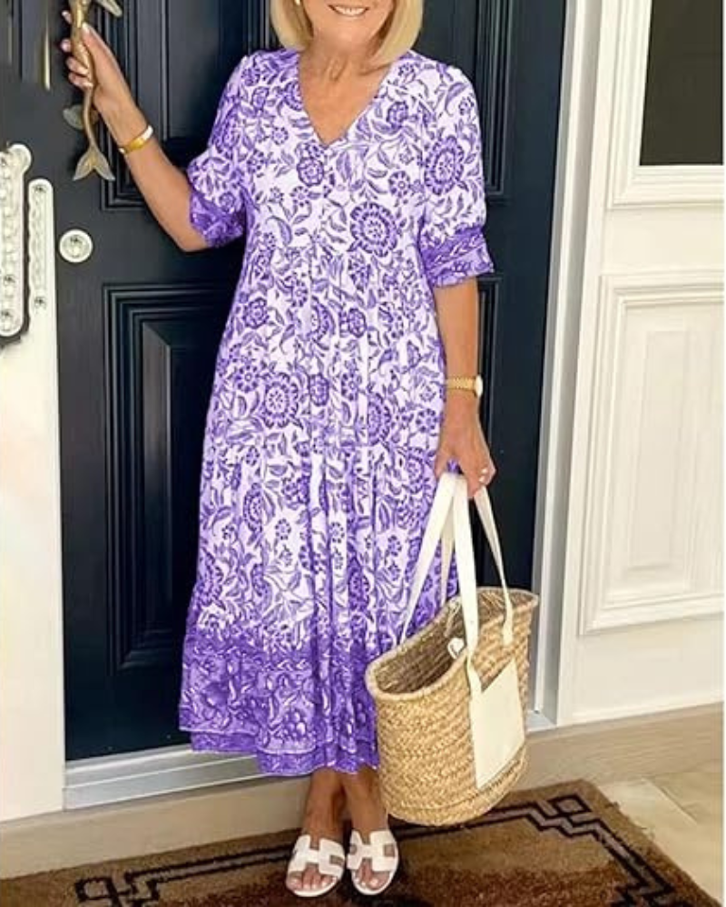 Elegant Breezy Floral Dress