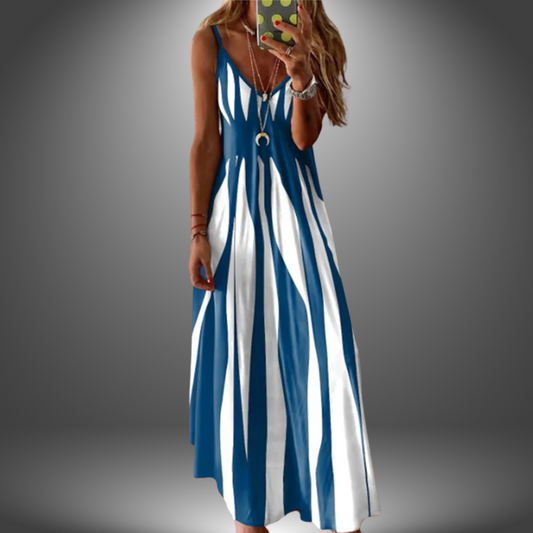 Elegant Striped Maxi Dress