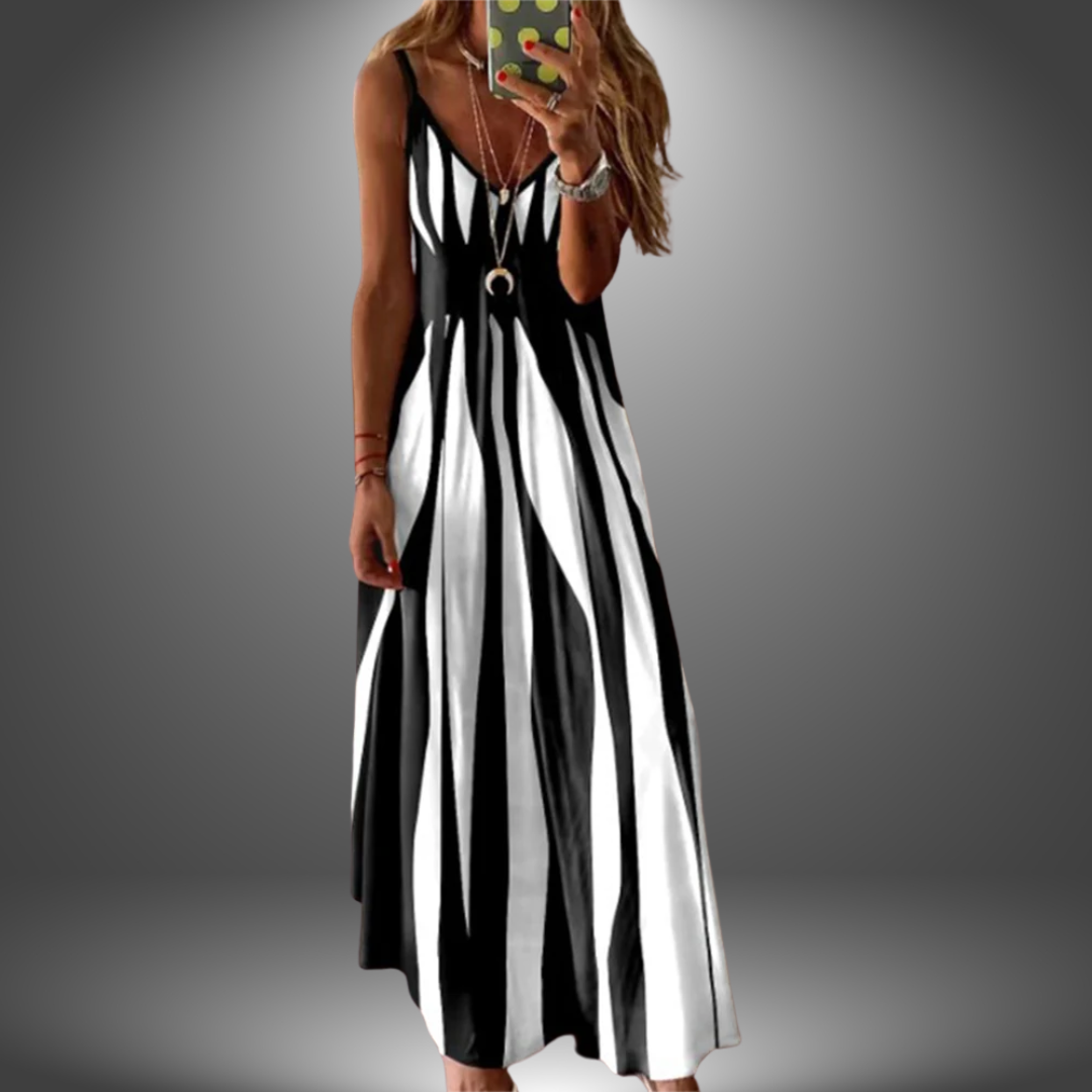 Elegant Striped Maxi Dress