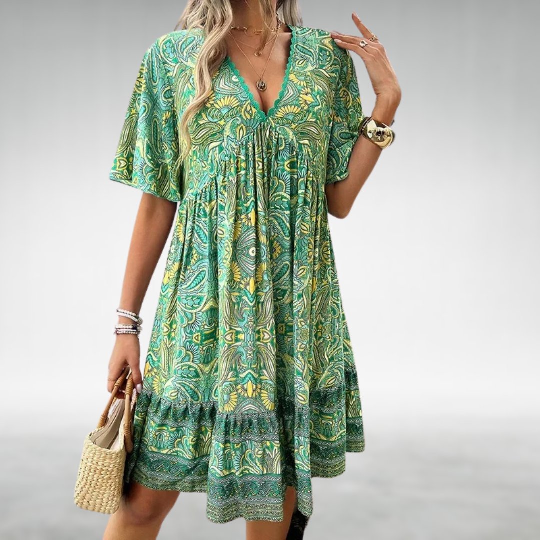 Chic Comfort: Boho Paisley Summer Dress