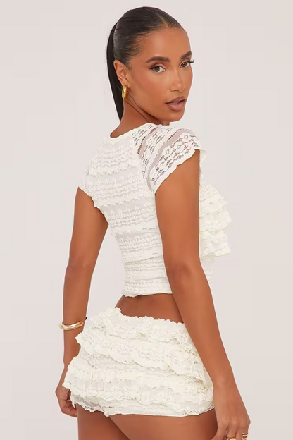 Chic Ruffle-Lace Set
