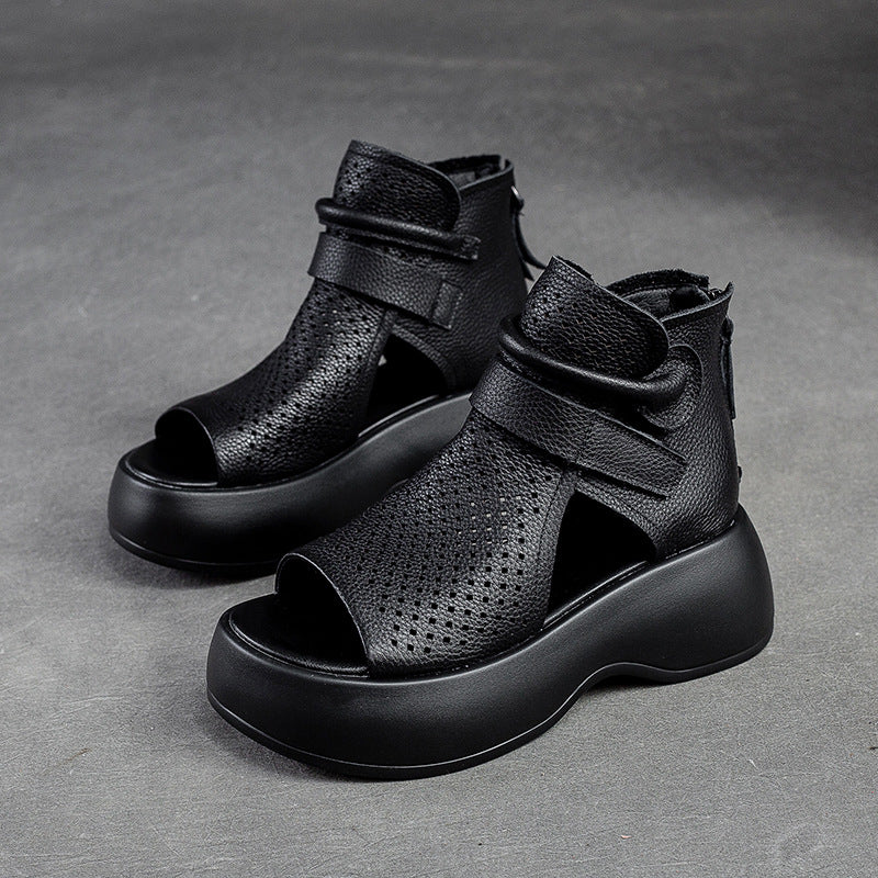 Elegant Comfort Leather Sandals