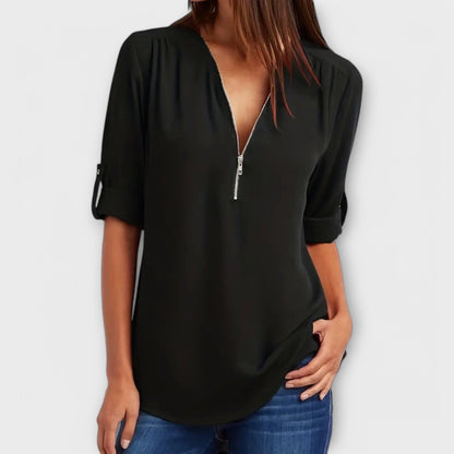 Olivia Relaxed V-Neck Blouse