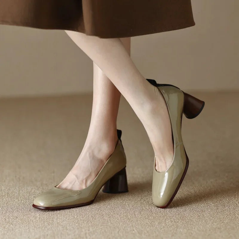 Elegant Comfort Leather Pumps