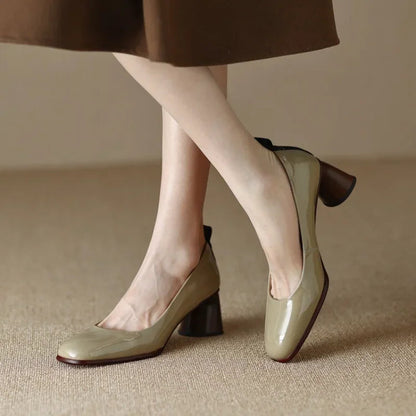 Elegant Comfort Leather Pumps