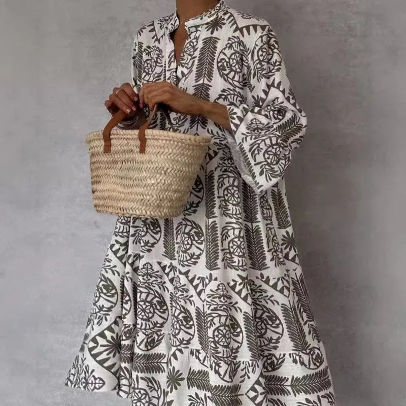Flattering Printed A-Line Elegance