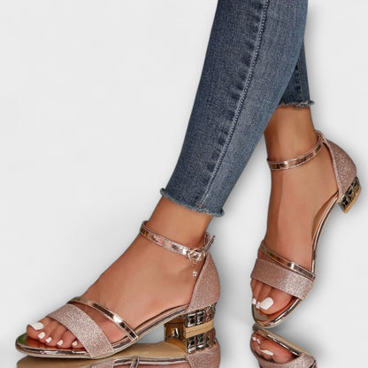 Chic Gold-Accent Sandals