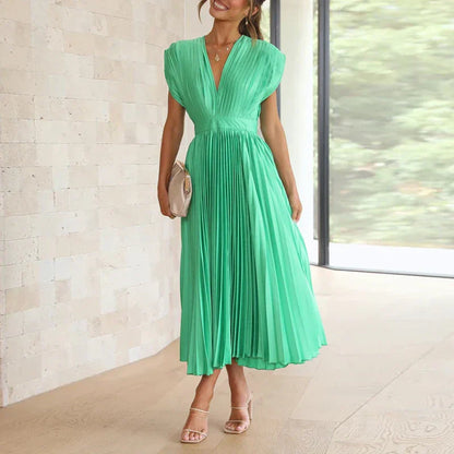 Timeless-Elegance Pleated Dress