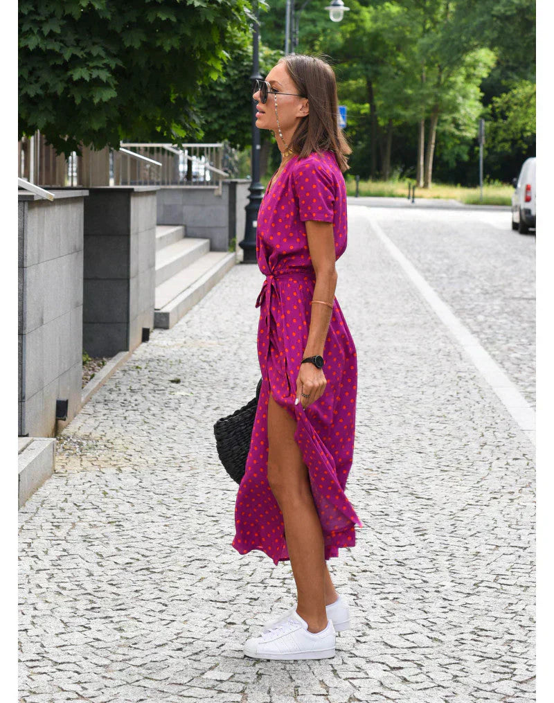 Graceful V-Neck Elegant Dress