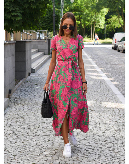 Graceful V-Neck Elegant Dress