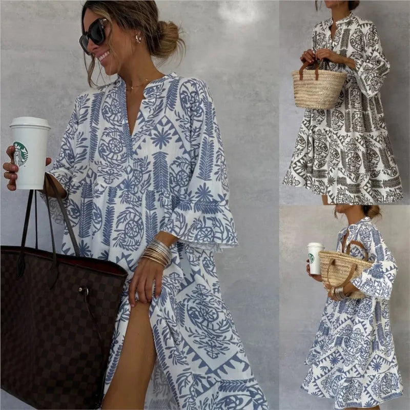 Flattering Printed A-Line Elegance