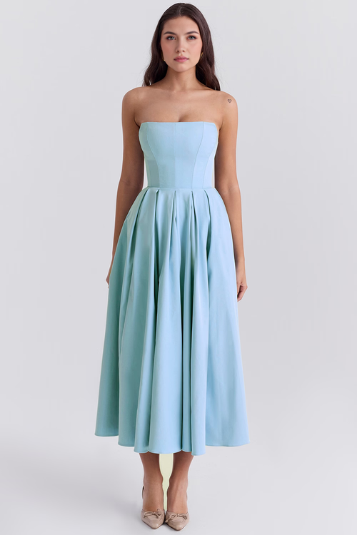 Elegant Corseted Midi Dress