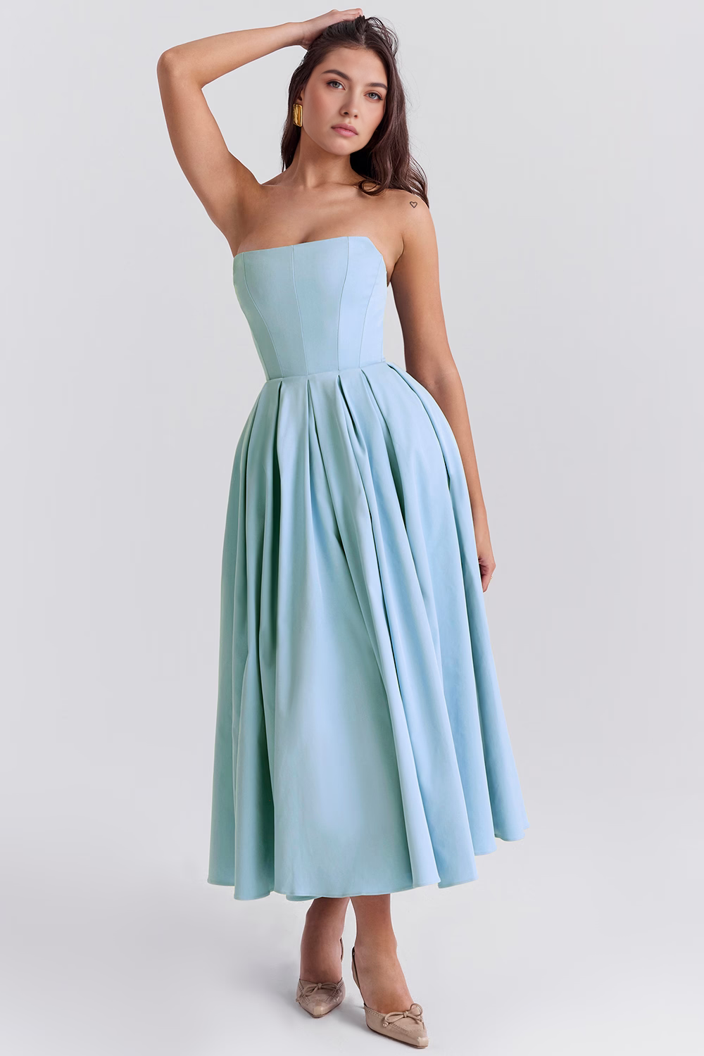 Elegant Corseted Midi Dress