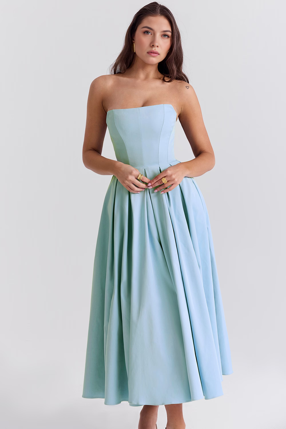 Elegant Corseted Midi Dress