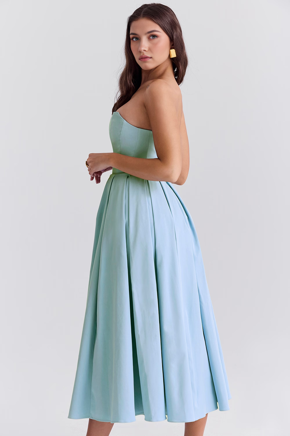 Elegant Corseted Midi Dress