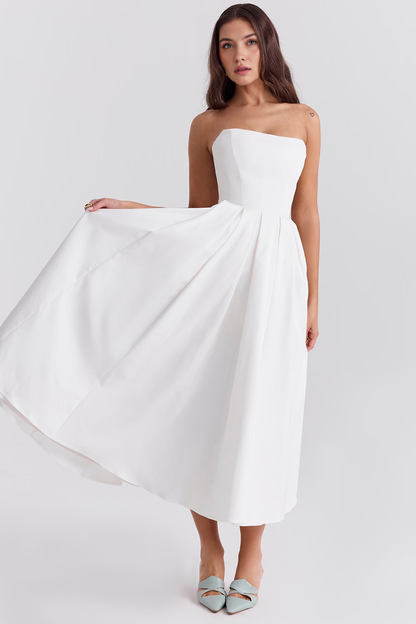 Elegant Corseted Midi Dress