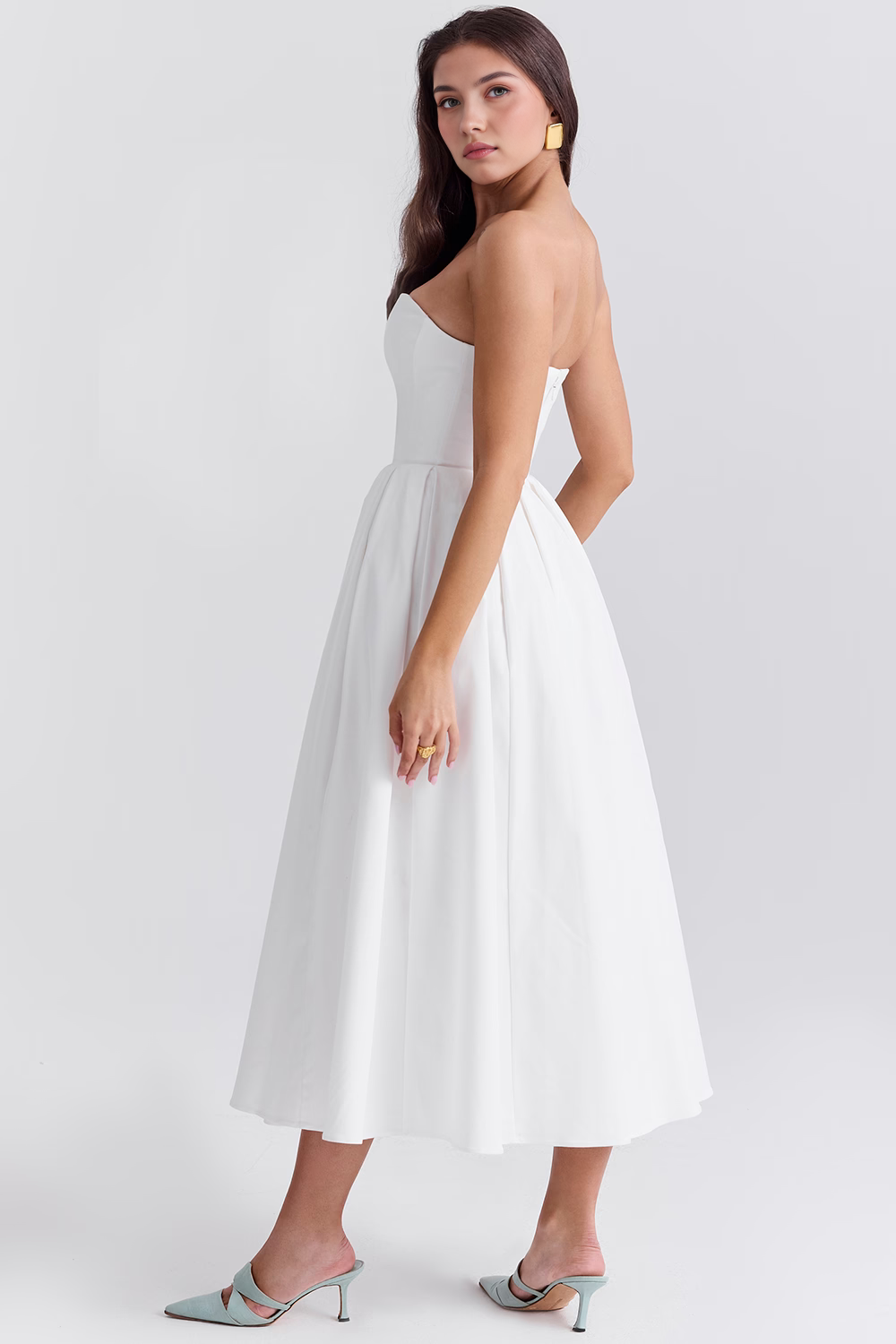 Elegant Corseted Midi Dress
