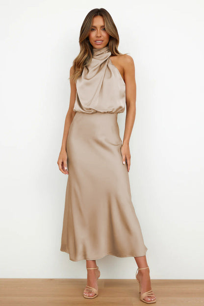 Elegant Satin Summer Dress